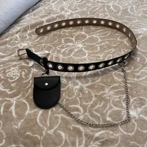 Target Accessories Leather Chain Belt With Pocket Nwot Size M